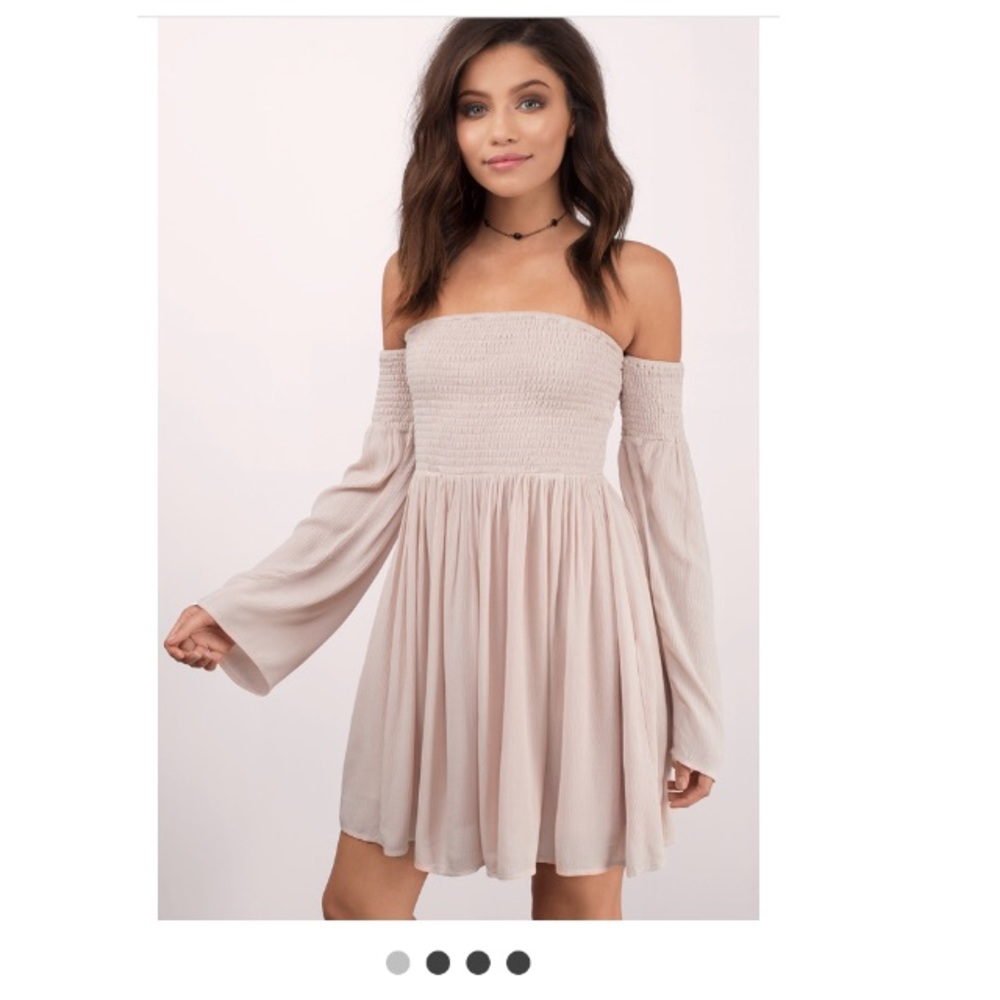 Tobi ‘Ellie Skater Dress’ in Rose - Off Shoulder